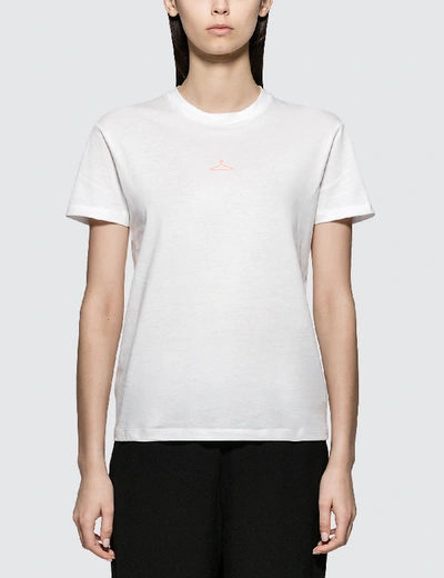 Shop Holzweiler Neon Orange Hanger Suzana Short Sleeve T-shirt In White