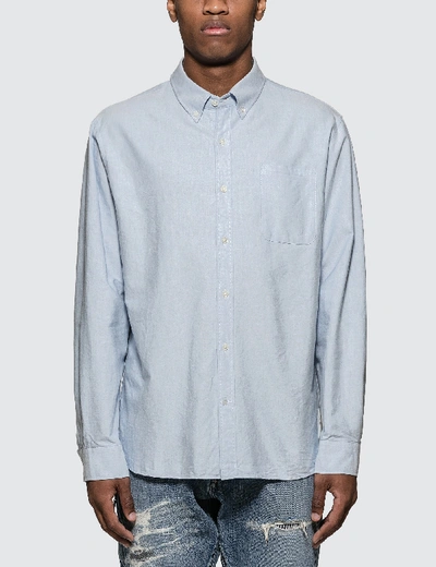 Shop Vanquish Icon Oxford L/s Shirt In Blue