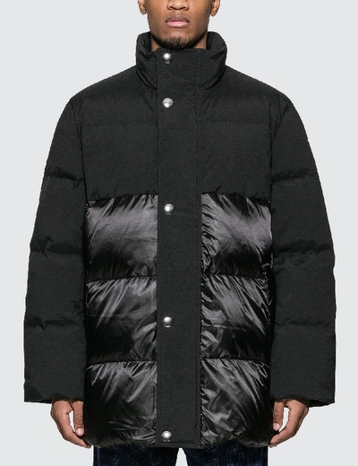 Shop Acne Studios Contrast Panel Down Coat In Black