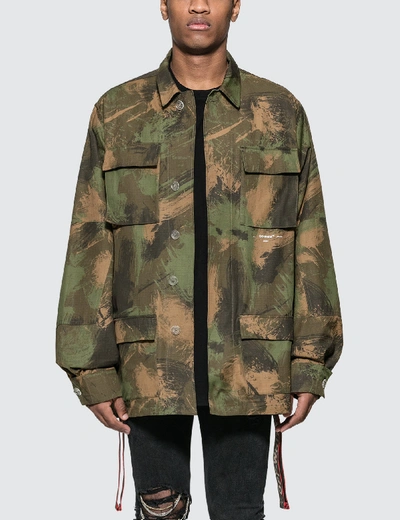 Shop Off-white Paintbrush Field Jacket In Camo