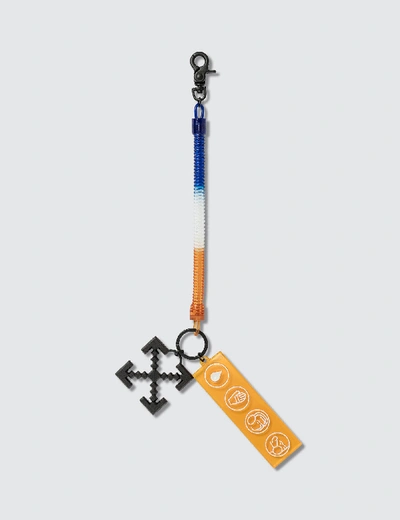 Shop Off-white Industrial Y013 Bungee Key Ring In Orange