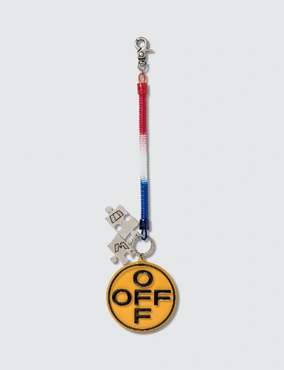 Shop Off-white Cross Bungee Key Ring In Multicolor