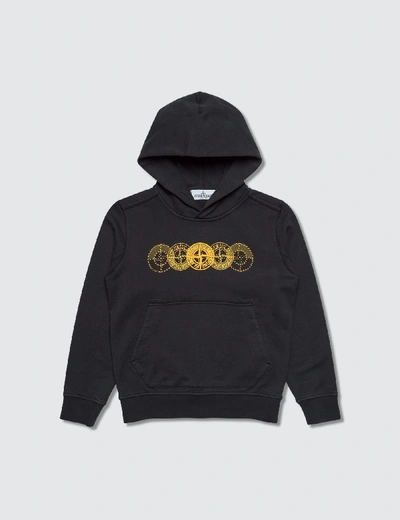 Shop Stone Island Compass Logo Toddler Hoodie In Black