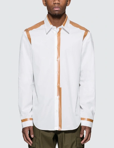 Shop Helmut Lang Taped Poplin Shirt In White