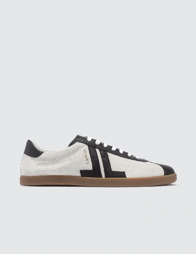 Shop Lanvin Jl Low Top Sneaker In Nappa And Suede In White