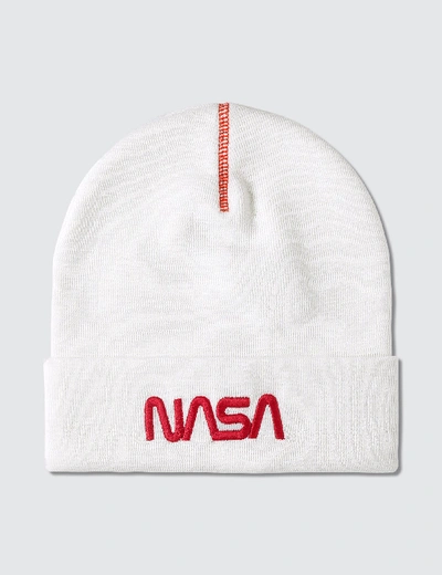 Shop Heron Preston Nasa Beanie In White