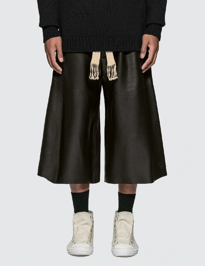 Shop Loewe Mid Length Nappa Shorts In Black