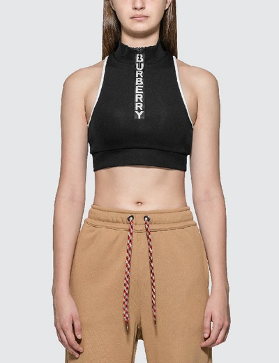 Shop Burberry Tay Cropped Tank Top In Black