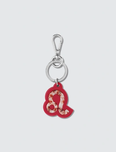 Shop Ganni Zodiac Keyrings Leo In Red