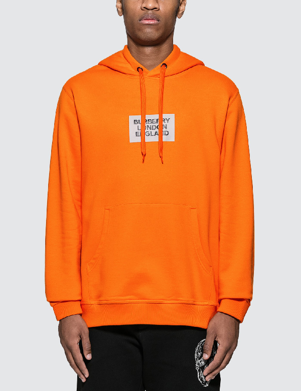 Burberry Logo Printed Hoodie In Orange | ModeSens