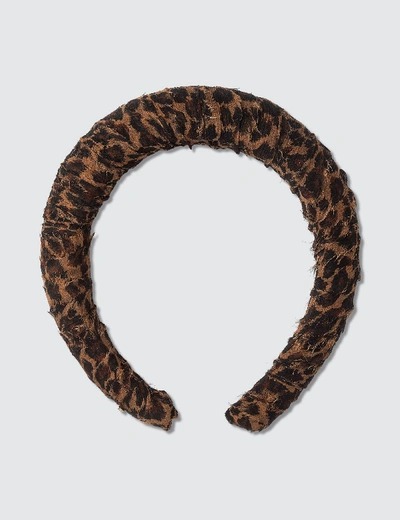Shop Lelet Ny Chiffon Printed Padded Headband In Brown