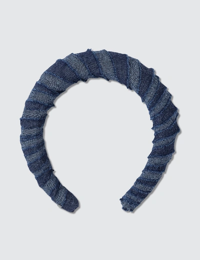 Shop Lelet Ny Denim Padded Headband In Blue