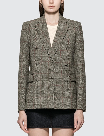 Shop Helmut Lang Double Breasted Blazer In Grey