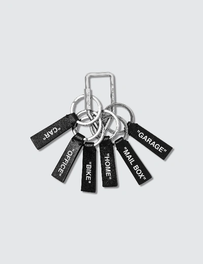 Shop Off-white Label Keychain In Black