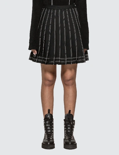 Shop Off-white Pleated Twill Mini Skirt In Black