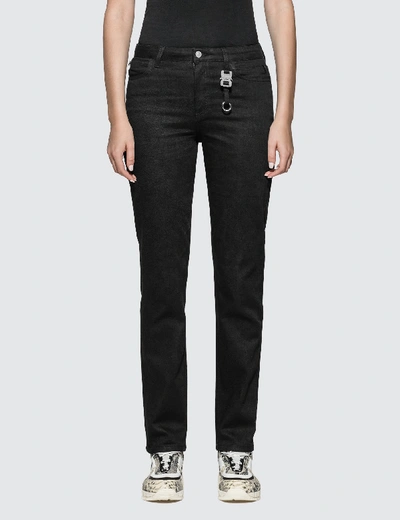 Shop Alyx Slim Fit Jeans With Nylon Buckle In Black