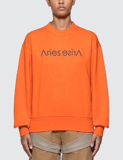 Shop Aries Sans Print Sweatshirt In Orange