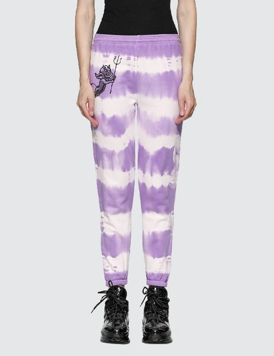 Shop Ashley Williams Cherub Devil Tie Dye Jogger Pants In Purple