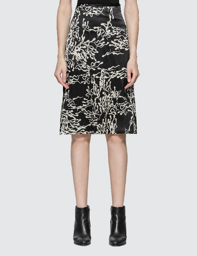 Shop Ashley Williams Slip Sperm Print Silk Skirt In Black