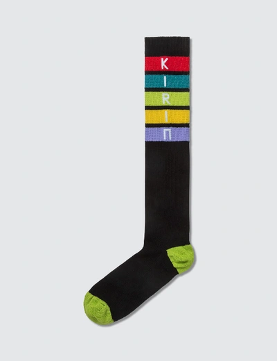 Shop Kirin Rainbow Cotton Nylon Socks In Black