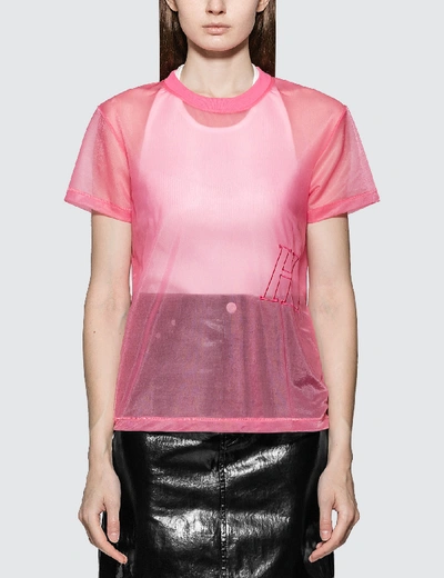 Shop Helmut Lang Femme Nylon Little T-shirt In Pink