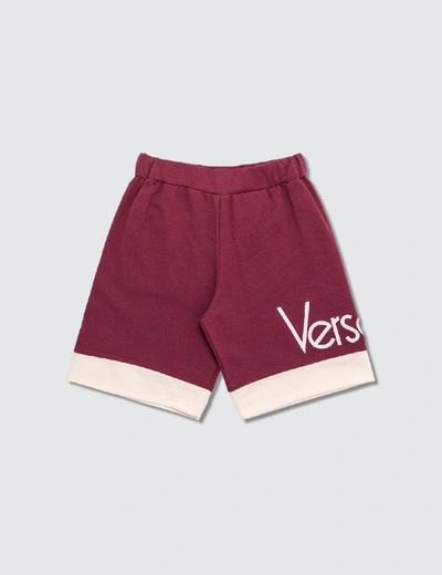 Shop Versace Vintage Logo Shorts In Red