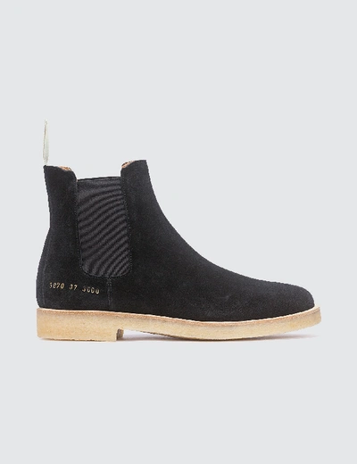 Shop Common Projects Suede Chelsea Boots In Black