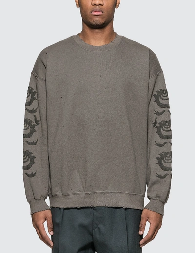 Shop Sasquatchfabrix Oriental “orb" Print Sweatshirt In Grey