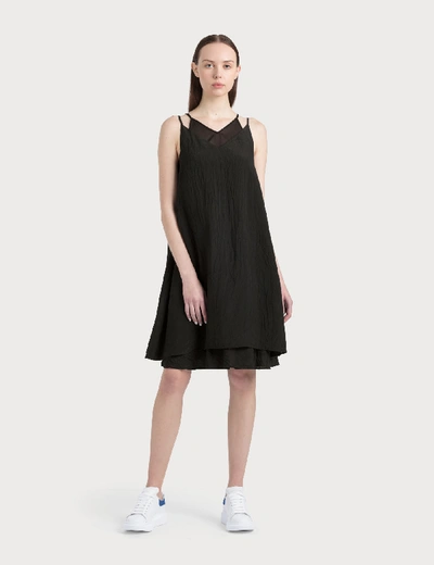 Shop Loewe Double Layer Dress In Black