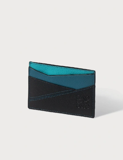 Shop Loewe Puzzle Plain Cardholder In Blue