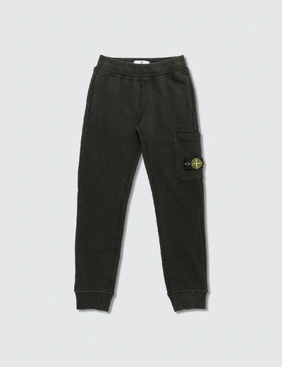 Shop Stone Island Fleece Pants (kids) In Black