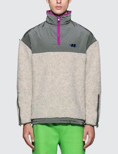 Shop Ader Error Hiker Fleece Oversized Sweater In Grey