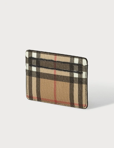 Shop Burberry Vintage Check E-canvas Card Case In Black