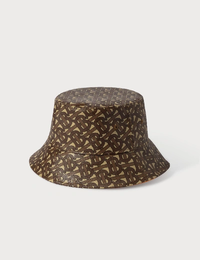 Shop Burberry Monogram Print Bucket Hat In Brown