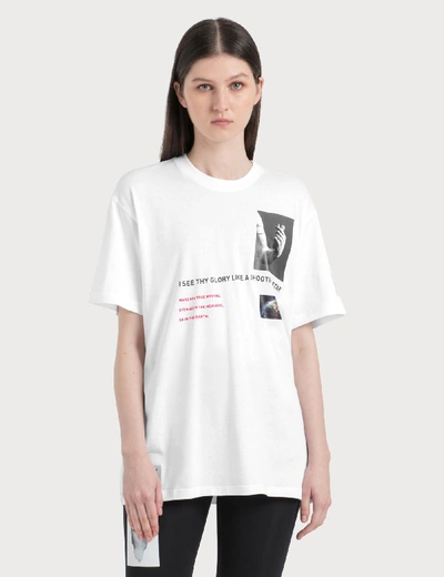 Shop Burberry Montage Print Cotton Oversized T-shirt In White