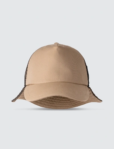 Shop Burberry Trucker Bucket Hat In Beige
