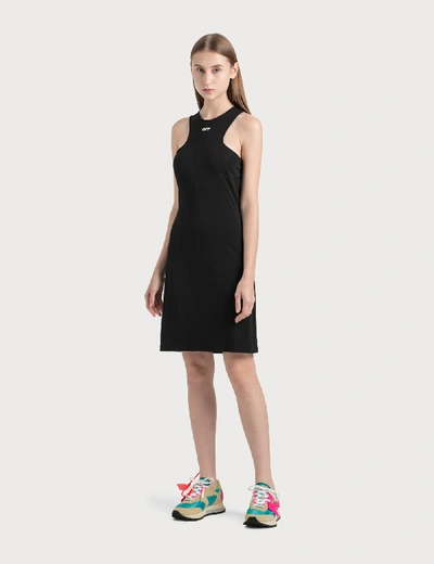 Shop Off-white Rowing Pencil Dress In Black