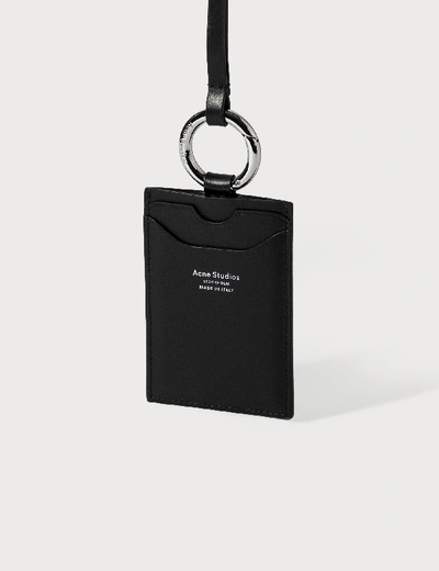 Shop Acne Studios Aelin Lanyard Card Holder In Black