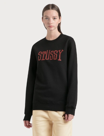 Shop Stussy Block Type Sweatshirt In Black