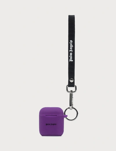 Shop Palm Angels Logo Airpods Case In Purple
