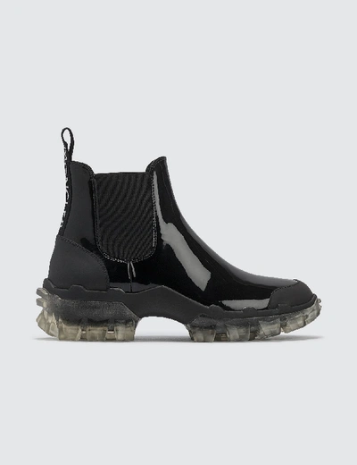 Shop Moncler Tread Leather Chelsea Boots In Black