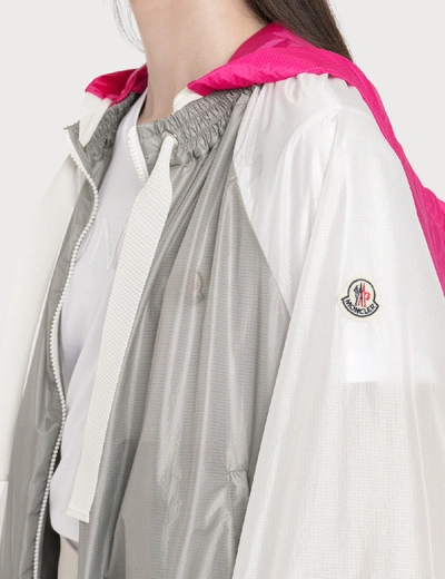 Shop Moncler Lightweight Nylon Jacket With Removable Hood In Grey