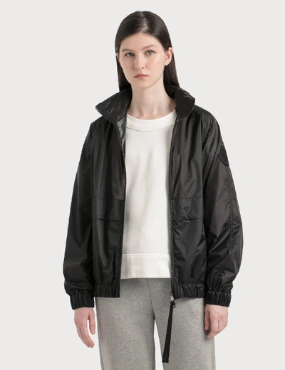 Shop Moncler Lightweight Nylon Jacket With Packable Hood In Black