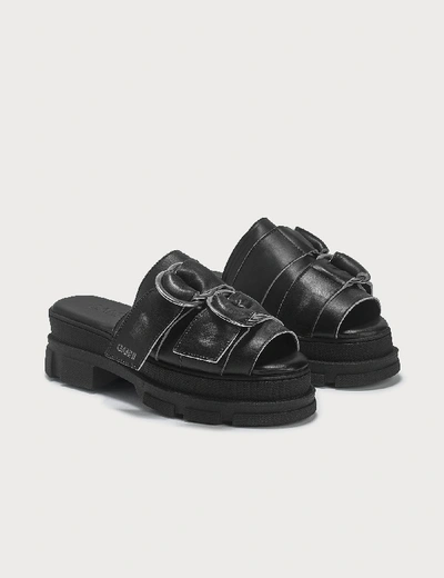 Shop Ganni Sporty Sandals In Black