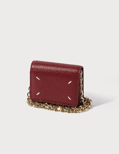 Shop Maison Margiela Small Wallet On Chain In Red
