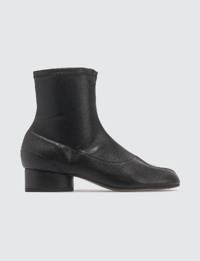 Shop Maison Margiela Tabi Faux Leather Sock Boots In Black