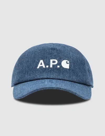 Shop Apc X Carhartt Cap In Blue