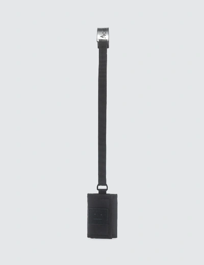 Shop Acne Studios Tri-fold Face Patch Key Holder In Black