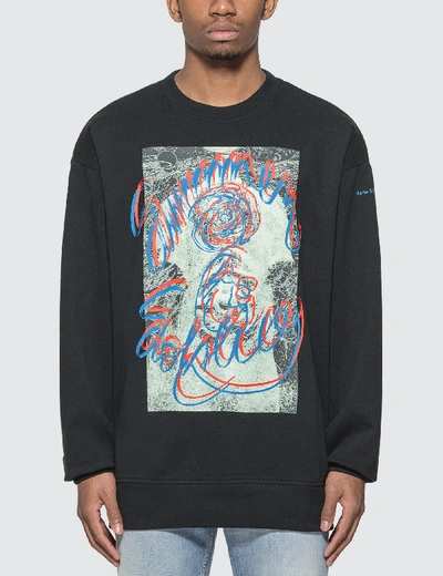 Shop Acne Studios Solstice Print Sweatshirt In Black