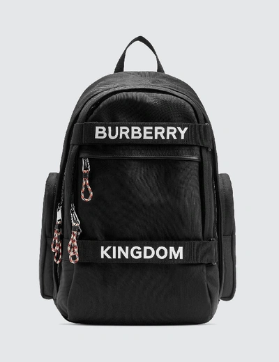 Shop Burberry Large Logo And Kingdom Detail Nevis Backpack In Black